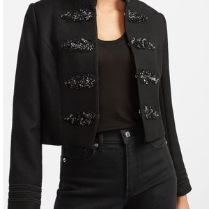 NWT Express Sequin Embellished Military Jacket
